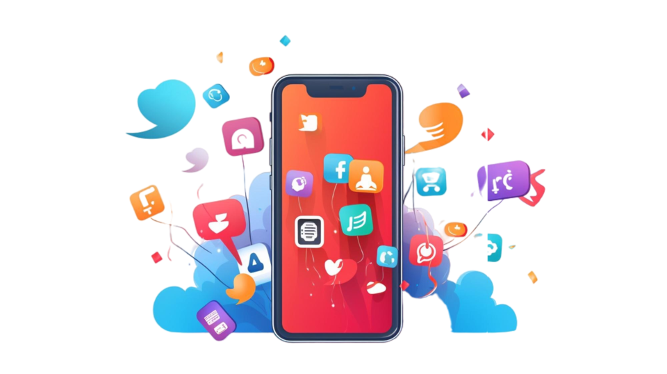 red phone with facebook social media screen 48